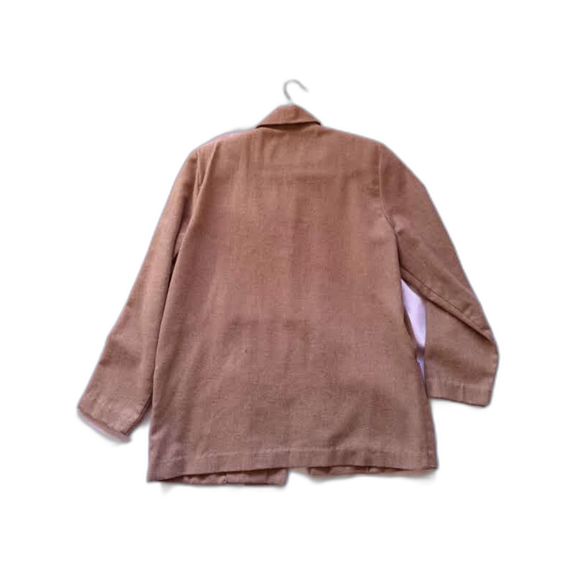 Vintage Graffsport Open Wool Blend Overcoat Tan Small Medium Jacket Vtg - Picture 5 of 9